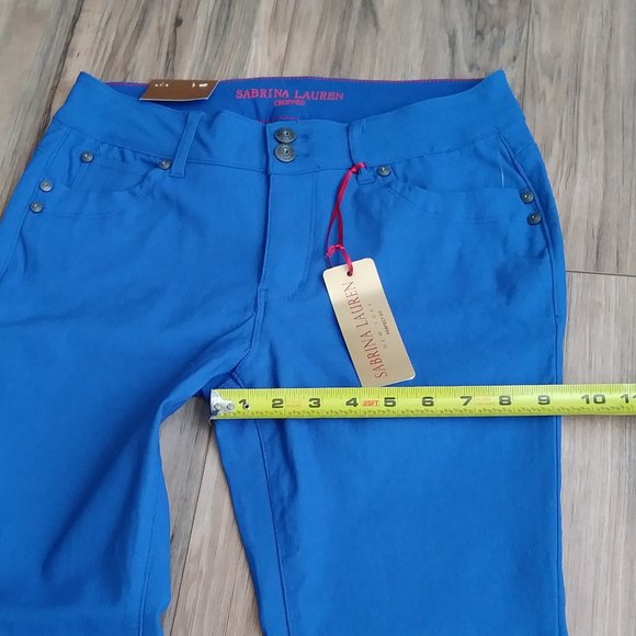 SABRINA LAUREN Ankle Stretch Pant Color Blue Size p10 - Picture 12 of 13